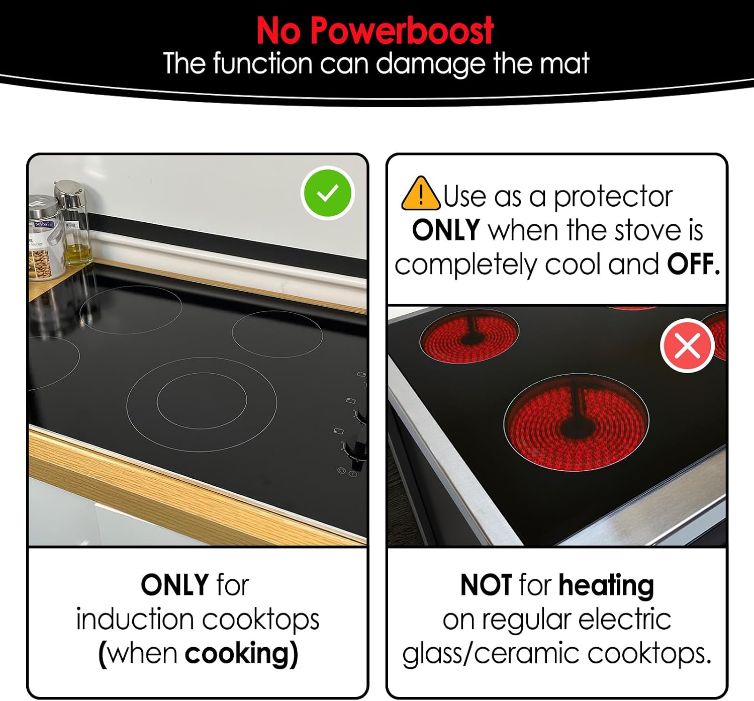 Detalle 2 de KR KITCHENRAKU TSMGTS5 Induction Cooktop Mat, 20.4 x 30.7-Inch Silicone