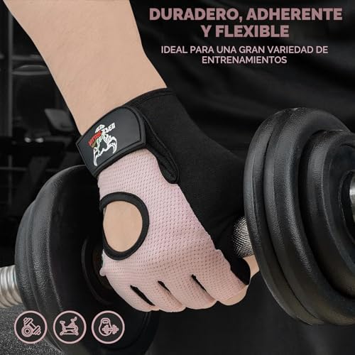Detalle de BEAST RAGE Guantes de Fitness para levantamiento de pesas – M, Rosa