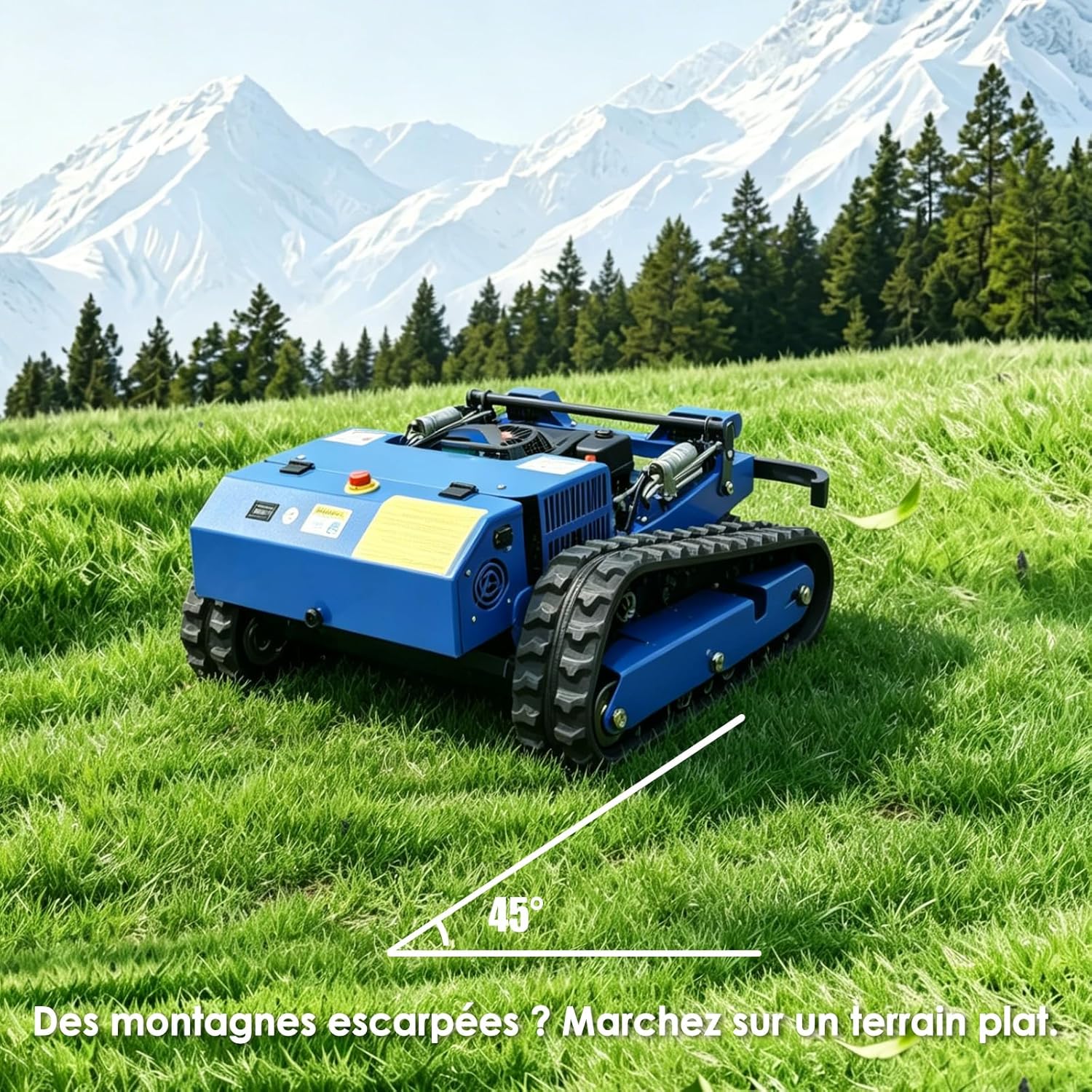 Detalle de Tondeuse à Gazon télécommandée Tout-Terrain — version de base, chenilles et moteur brushless 24 V
