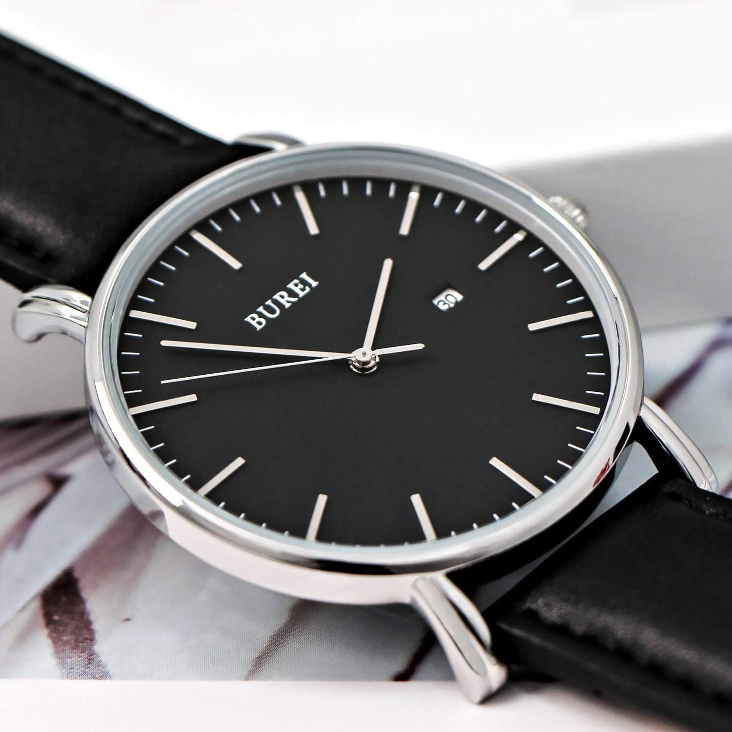 Thumbnail 4 de BUREI Montre Quartz Ultra-Fine 30M