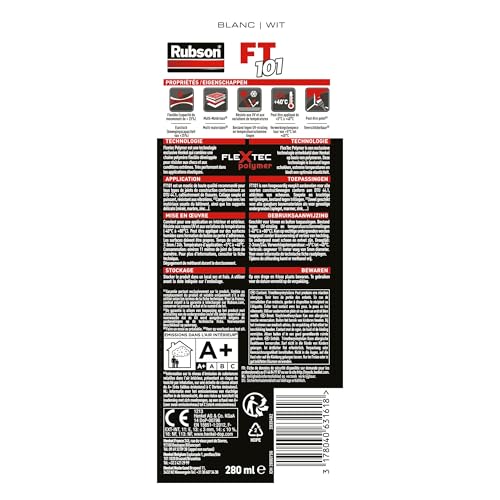 Thumbnail 2 de Rubson FT101: Mastic Polyuréthane pour joints, colles et calfeutrage 280 ml – blanc