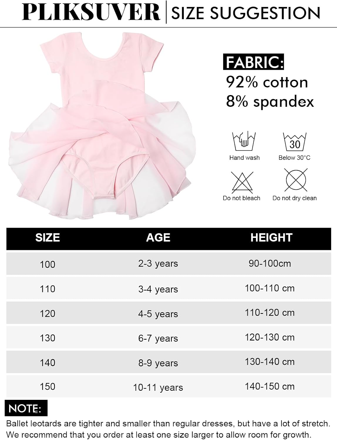 Detalle 2 de PLIKSUVER Girls Ballet Dress with Chiffon Skirt 🩰