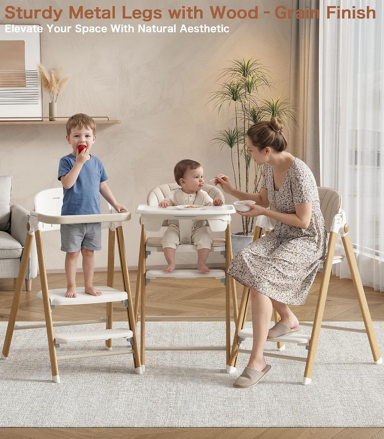 Thumbnail 1 de Cochymi 5-in-1 Convertible High Chair with Toddler Tower, Foldable Design