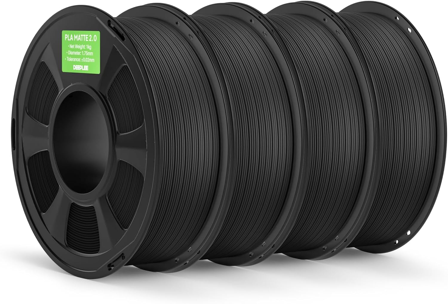 Detalle de Deeplee DP-PMV2013 Matte PLA 2.0 3D Printer Filament, 1.75mm, 4kg Gray Black