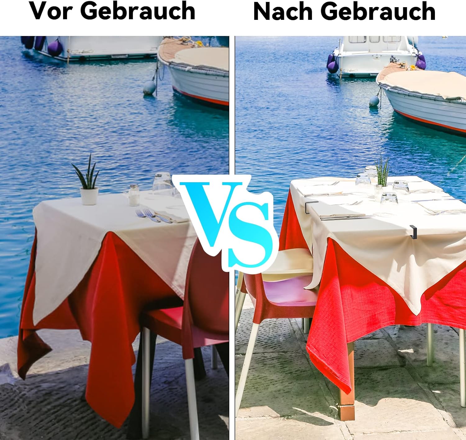 Thumbnail 6 de ERBO 10 Stück Tischdeckenklammern Set aus Edelstahl – Schwarz, 5 x 4 cm, für dicke Tische und Outdoor