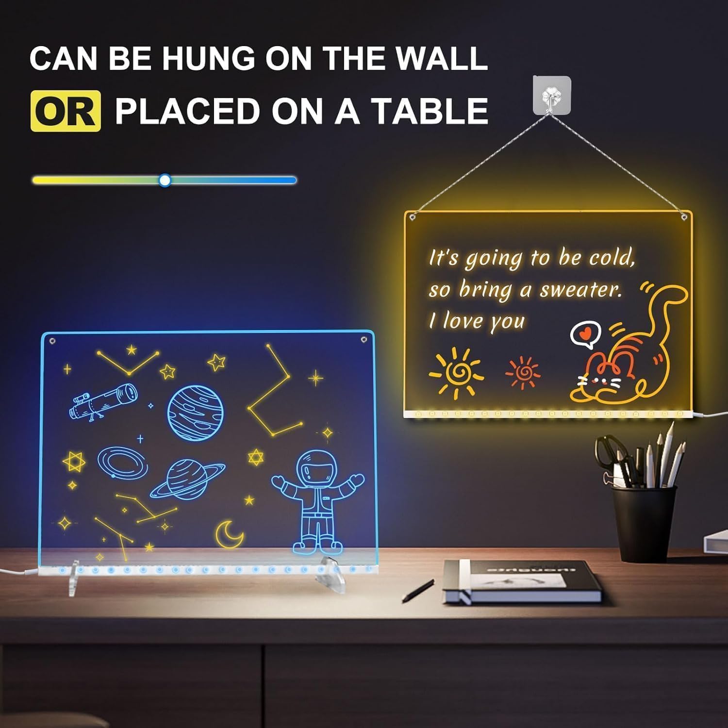 Thumbnail 6 de Led Note Board with Colors 16'' – 8 RGB Colors, 6 Light Modes, Tracing Book