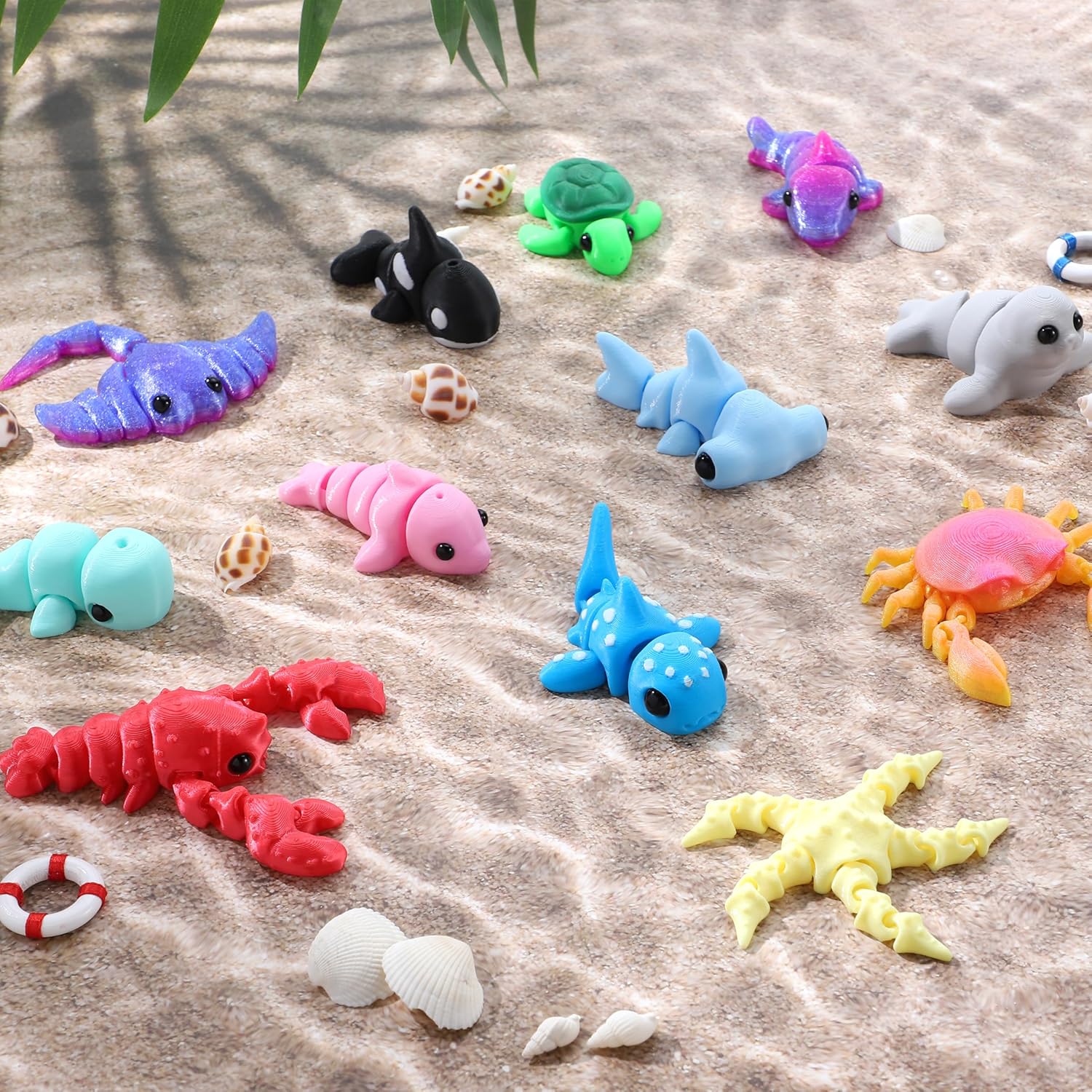 Thumbnail 6 de JOYIN 12 Pcs 3D Printed Ocean Animals Set: Flexible, Articulated Mini Sea Creatures for Fidgeting and Fun