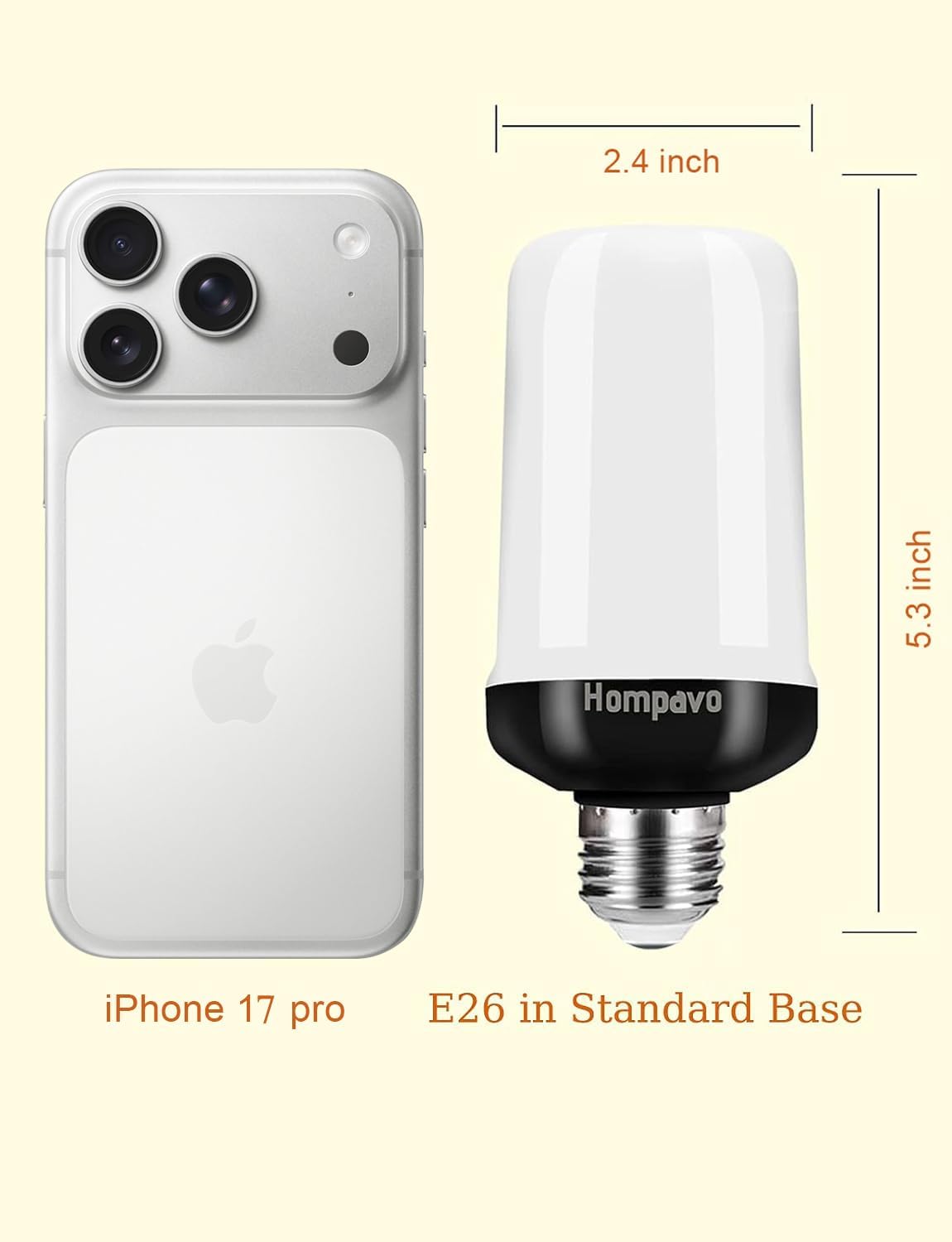 Thumbnail 5 de Hompavo LED Flame Effect Bulbs, 4 Modes, E26/E27, F20