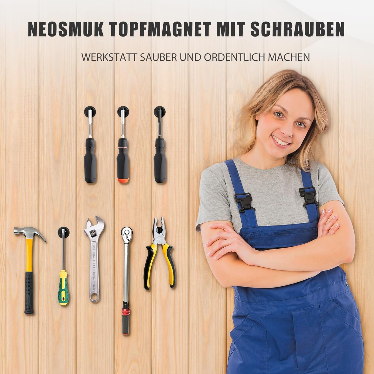 Thumbnail 1 de Neosmuk Neodym Magnet mit Loch, 50 kg Extra Stark – Runde Befestigungsmagnet mit Gewinde
