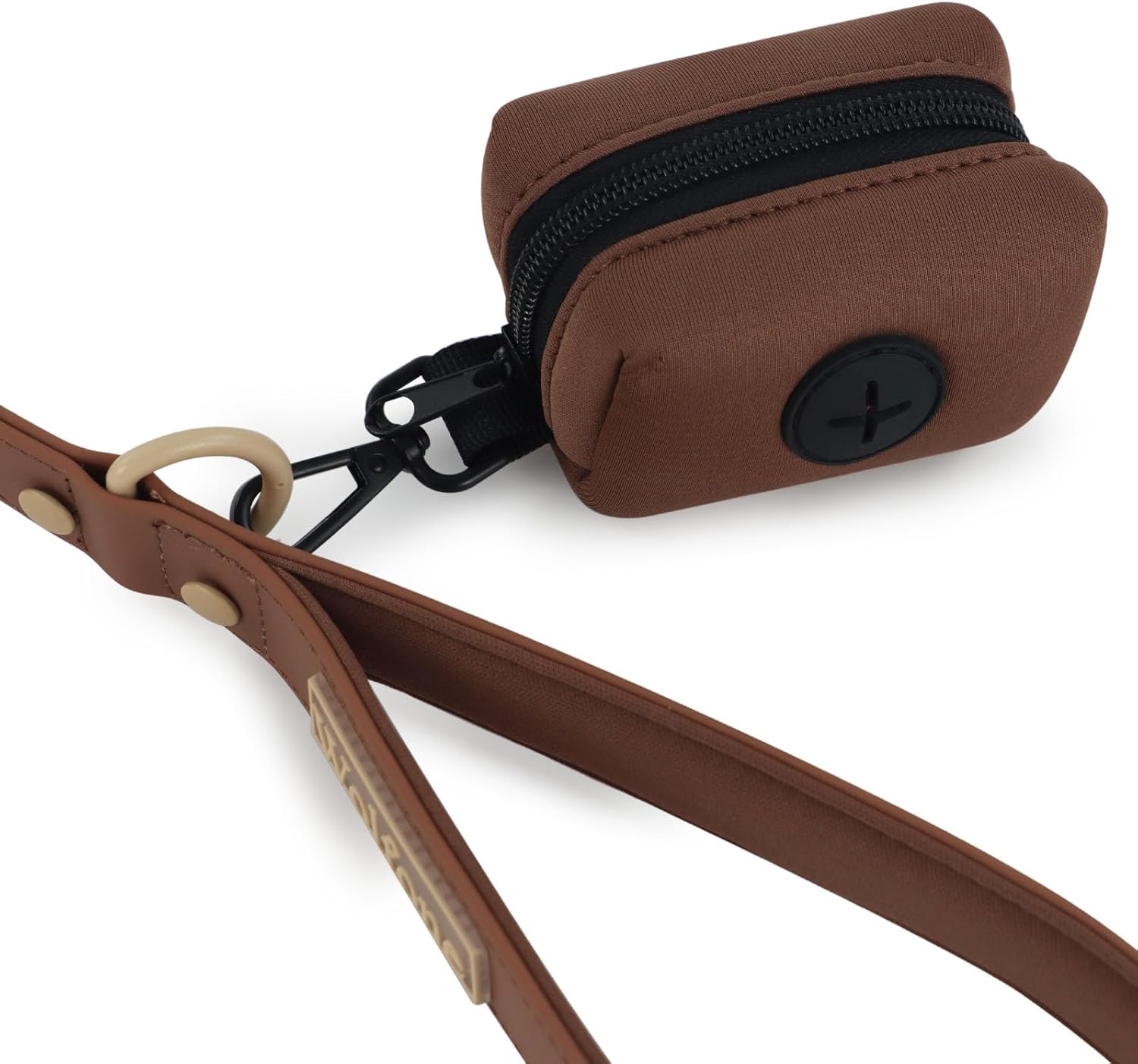 Detalle 2 de Wolfone 2‑Pack Hundekotbeutel-Halter – robust, kompatibel mit jeder Leine, braun/sand