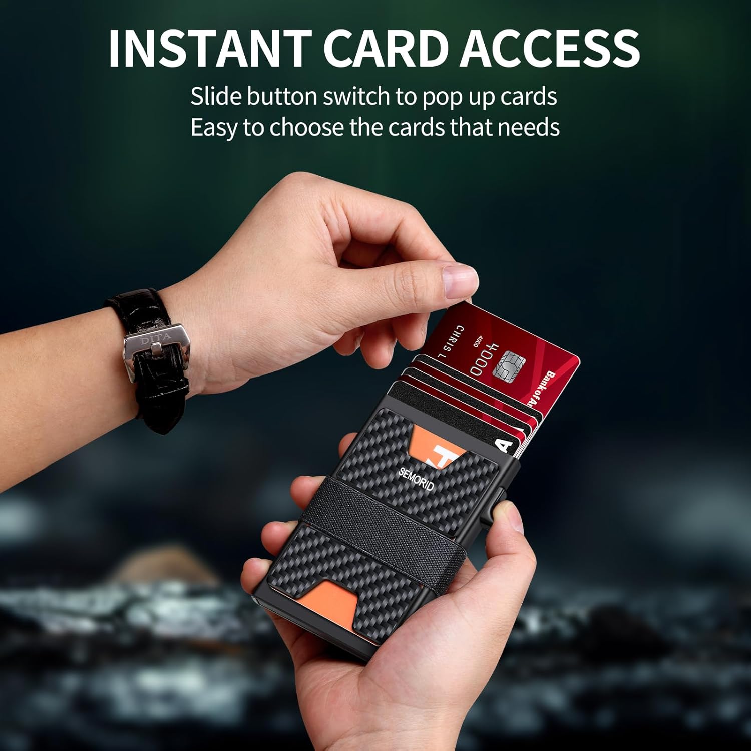 Detalle 2 de SEMORID Slim RFID metal wallet