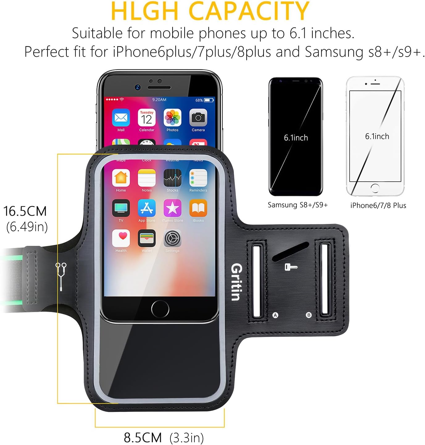 Thumbnail 2 de Gritin Running Armband for iPhone 6.1"