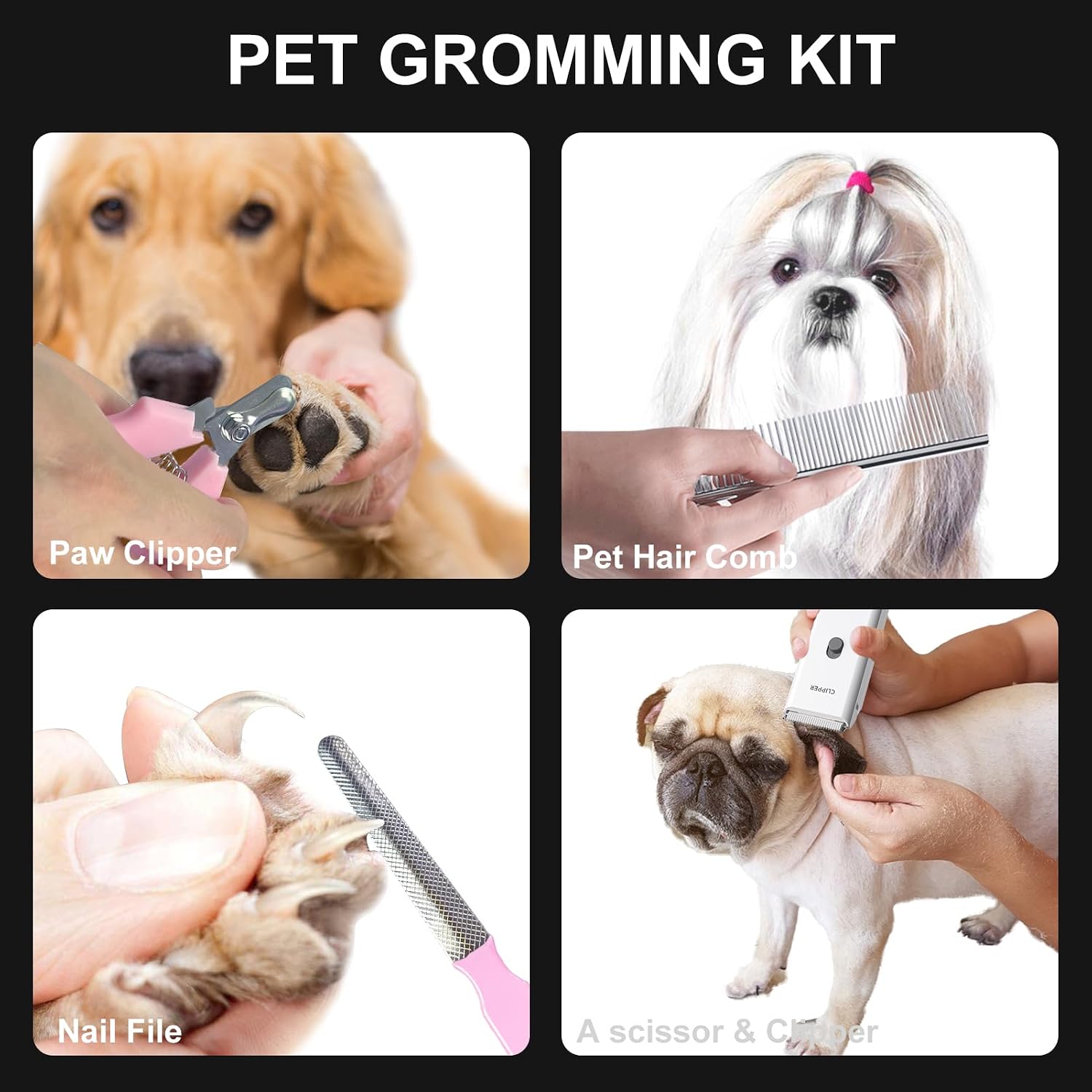 Thumbnail 3 de Cussity Dog Grooming Kit for thick coats