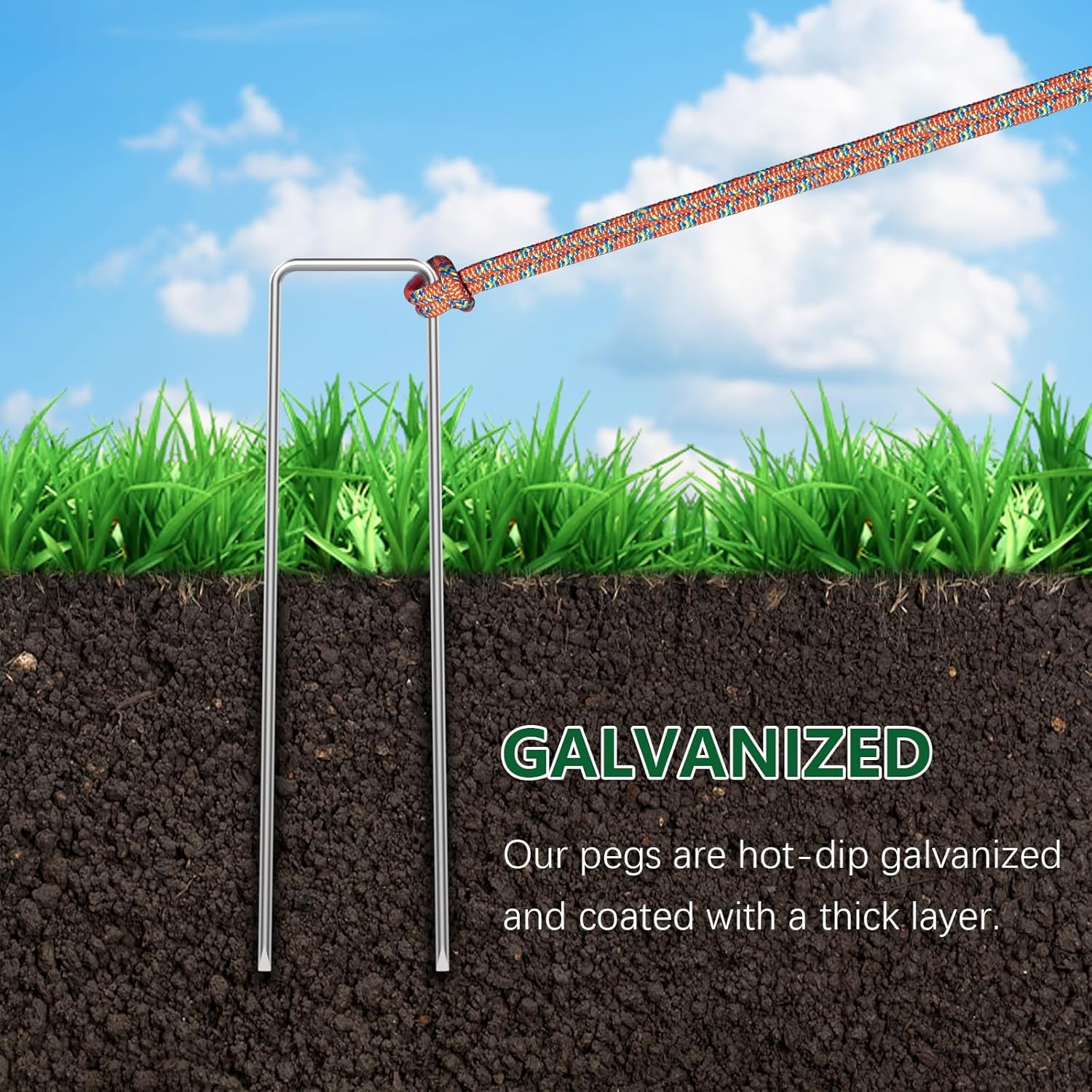 Detalle 2 de Cloudgree Garden Pegs 150 mm U-shaped pack 100