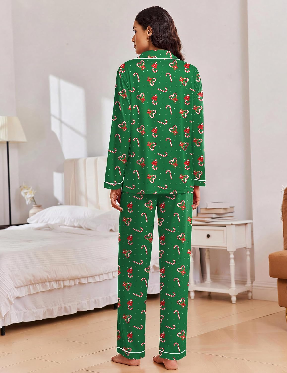 Detalle de Ekouaer Women's Pajama Set, Polyester-Spandex Blend
