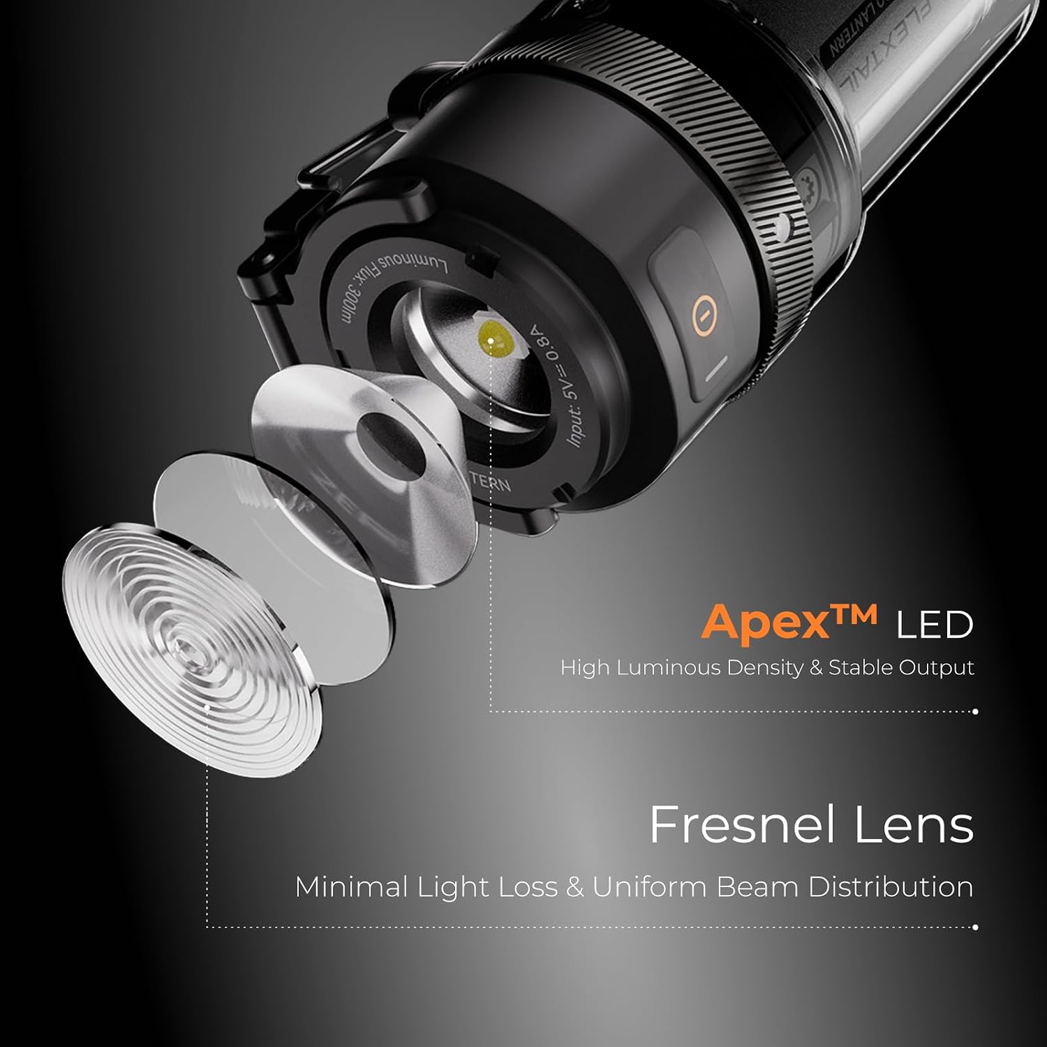 Detalle 1 de FLEXTAILGEAR ZL650cht Zero Lantern LED Camping Lantern, 300 Lumens, USB-C