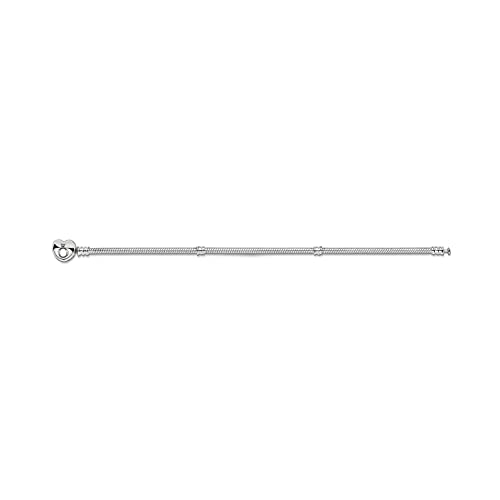 Detalle de Pandora Icons Pulsera de plata con cierre en forma de corazón, 19 cm
