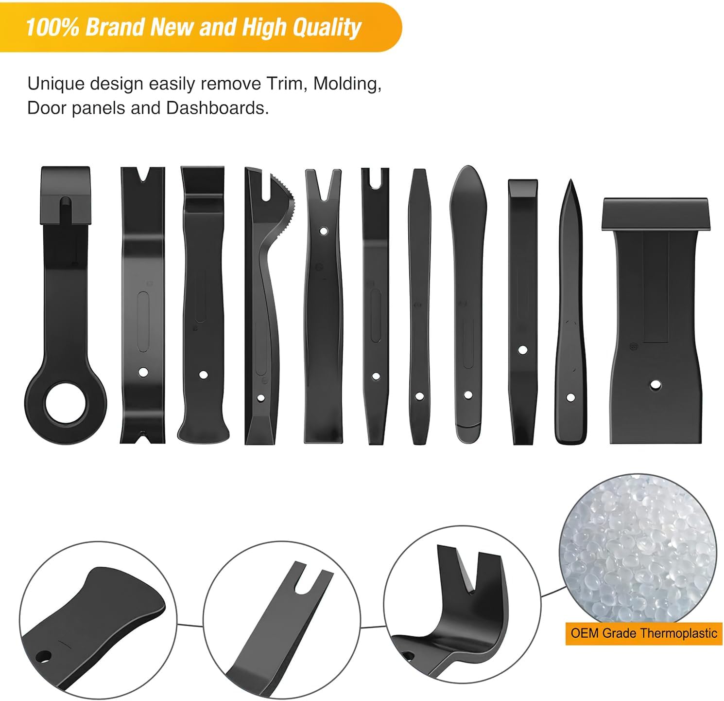Detalle de GOOACC 40-Piece Trim Removal Tool Kit for Auto Upholstery, Terminals, Clips, and Wiring Threading