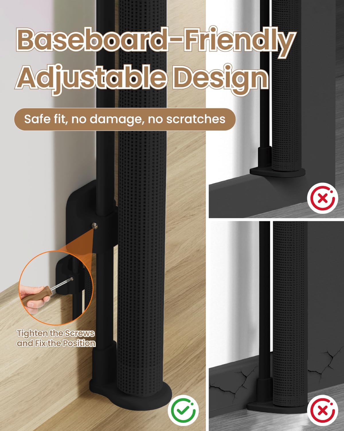 Detalle de BBsecure SG025 Retractable Baby Gate, 55-Inch Wide, 34-Inch Tall Mesh