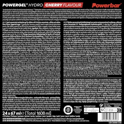 Detalle de Powerbar PowerGel Hydro Energie-Gel, Cherry mit Koffein, 24 x 67 ml