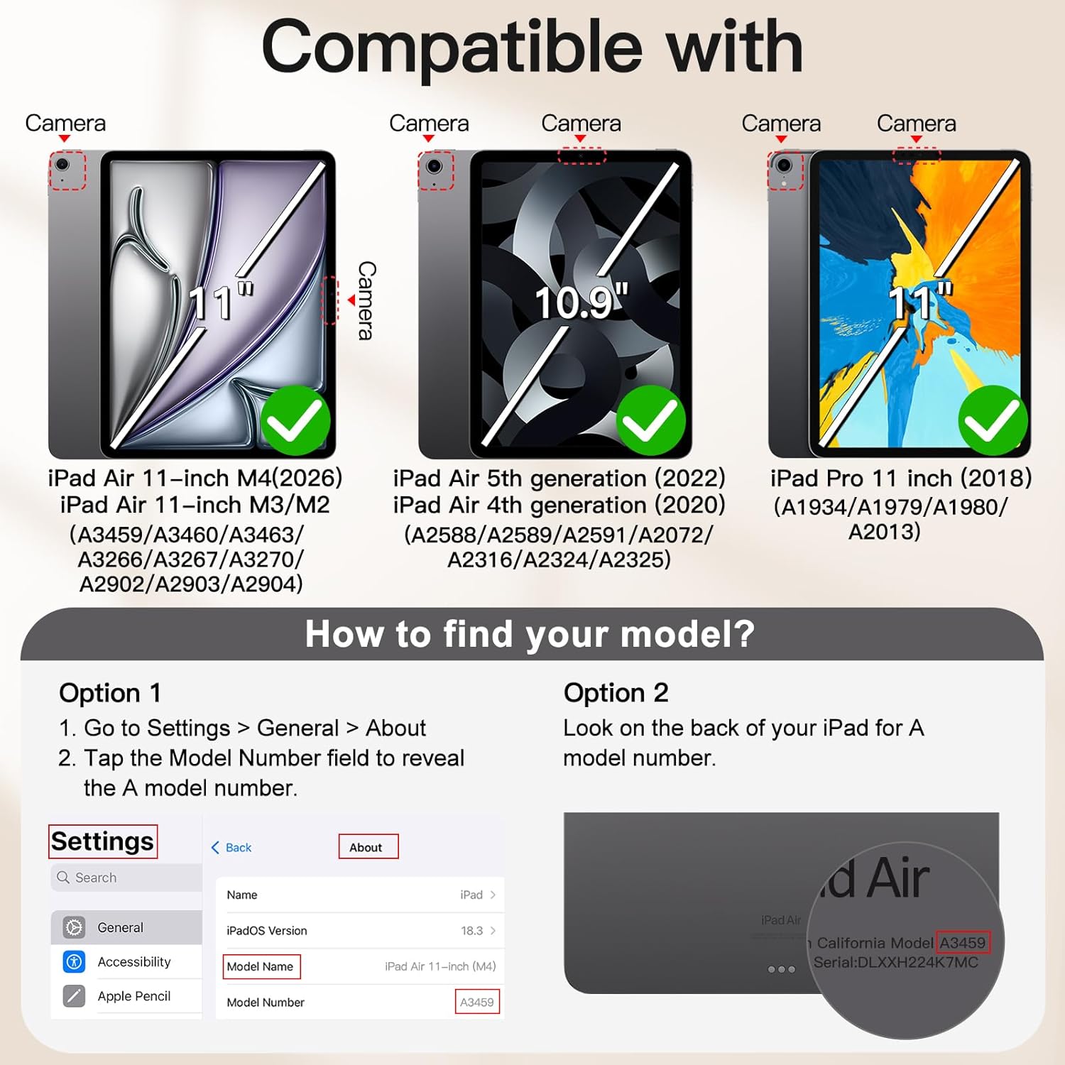 Thumbnail 1 de JETech Custodia Magnetica per iPad Air 11" M4/M3/M2 e iPad Pro 11" (2018) – Nero