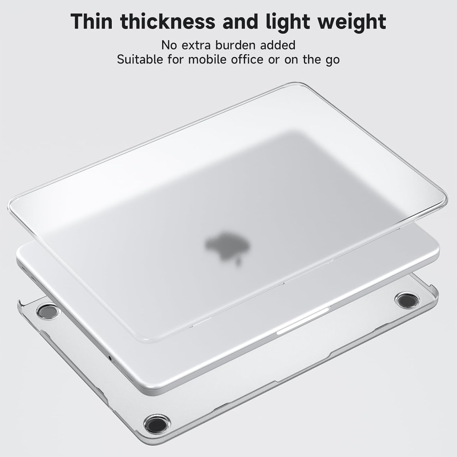 Detalle de eleger Matte Crystal Case for MacBook Neo 13 inch (A3404 A18 Pro) in Silver Transparent – ultra-thin hard cover