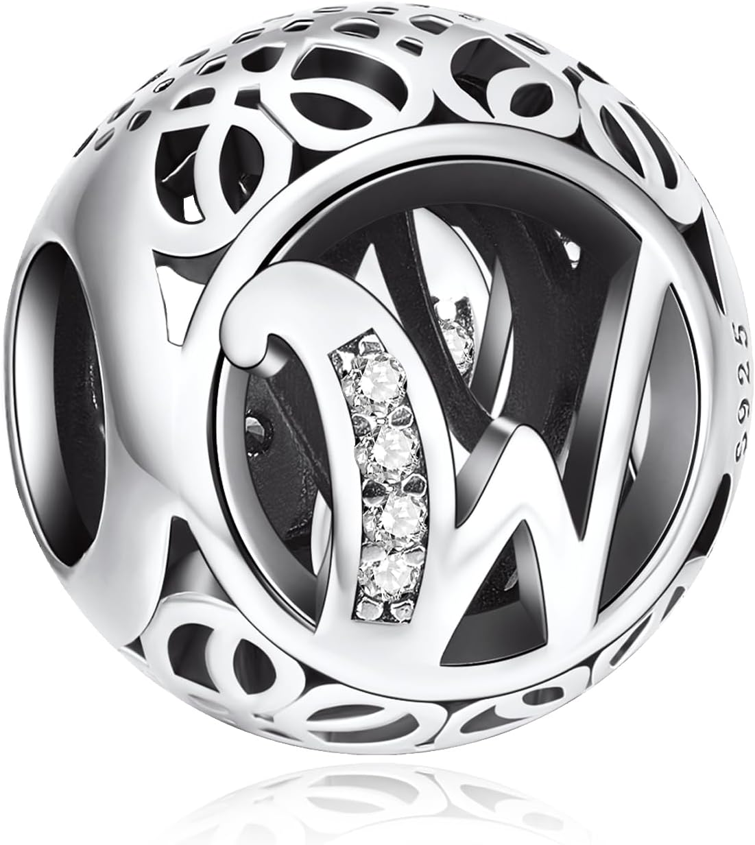 Thumbnail 6 de NINGAN Charm-Anhänger 925er Sterlingsilber – Buchstabe des Alphabets, kompatibel mit europäischen Armbändern