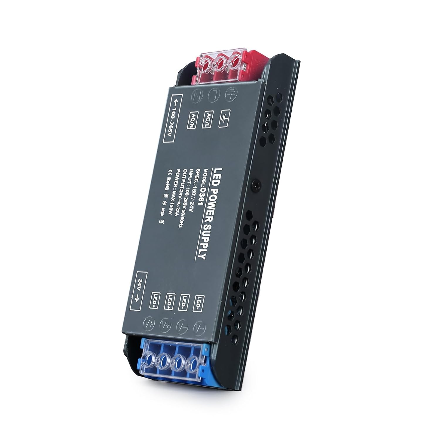 Detalle de BRIMETI 1 Pièce-24V 150W LED-transformator, 24 V DC, 6,25 A