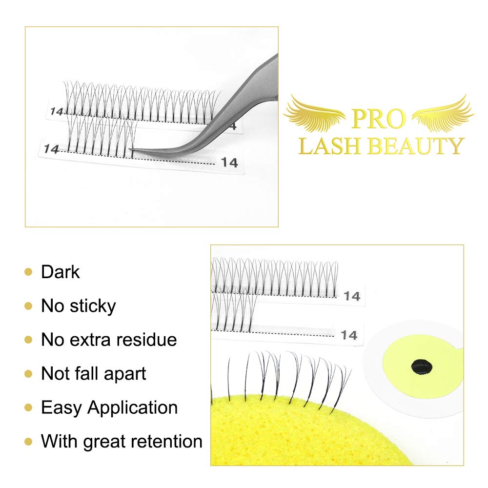 Detalle de PRO LASHBEAUTY Fertige Wimpernfächer 3D/4D/5D/6D – Vorgefächerte Volumen Wimpern 0.07/0.10, 5D-C-0.07, 11 mm