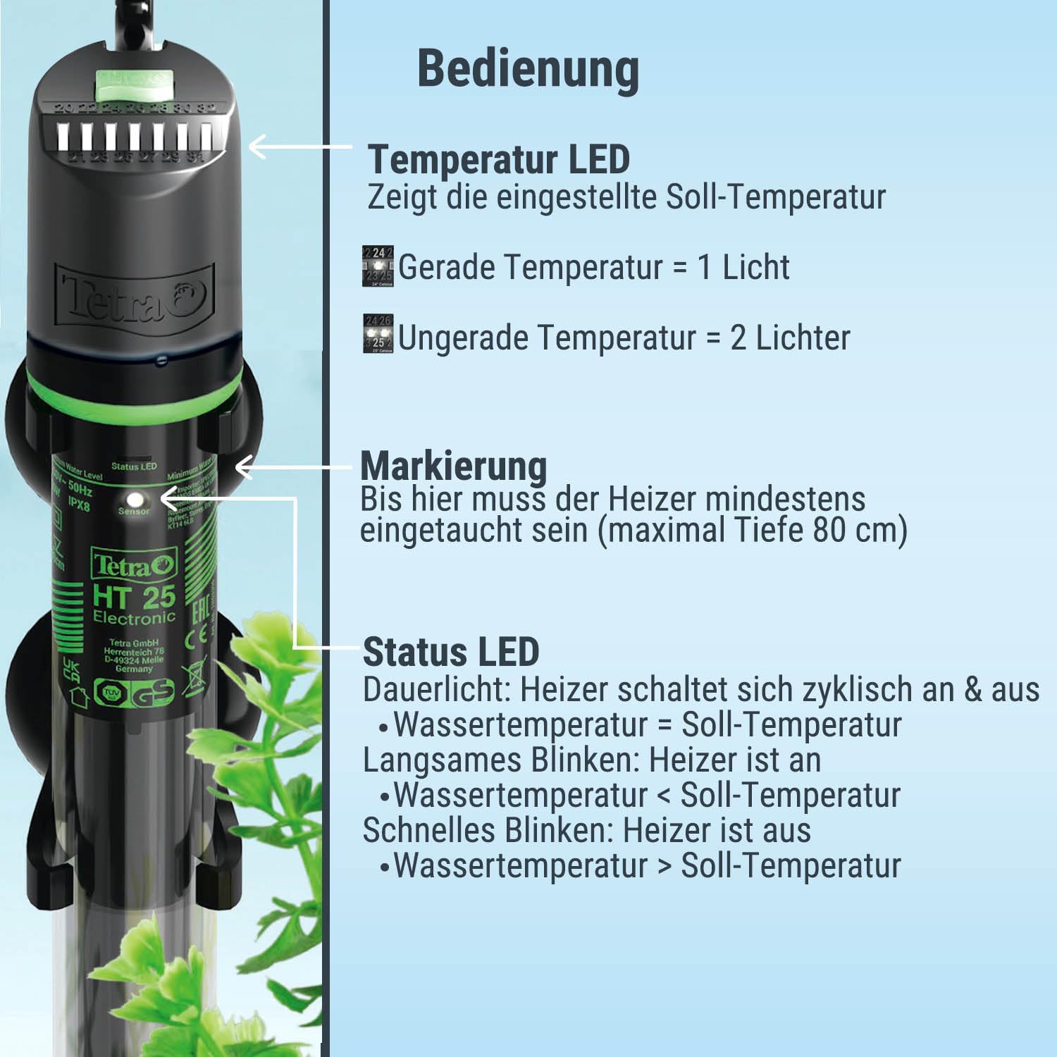 Thumbnail 4 de Tetra HT 150 Aquarienheizer für 150–255 Liter – vollelektronisch mit 20–32 °C Einstellung