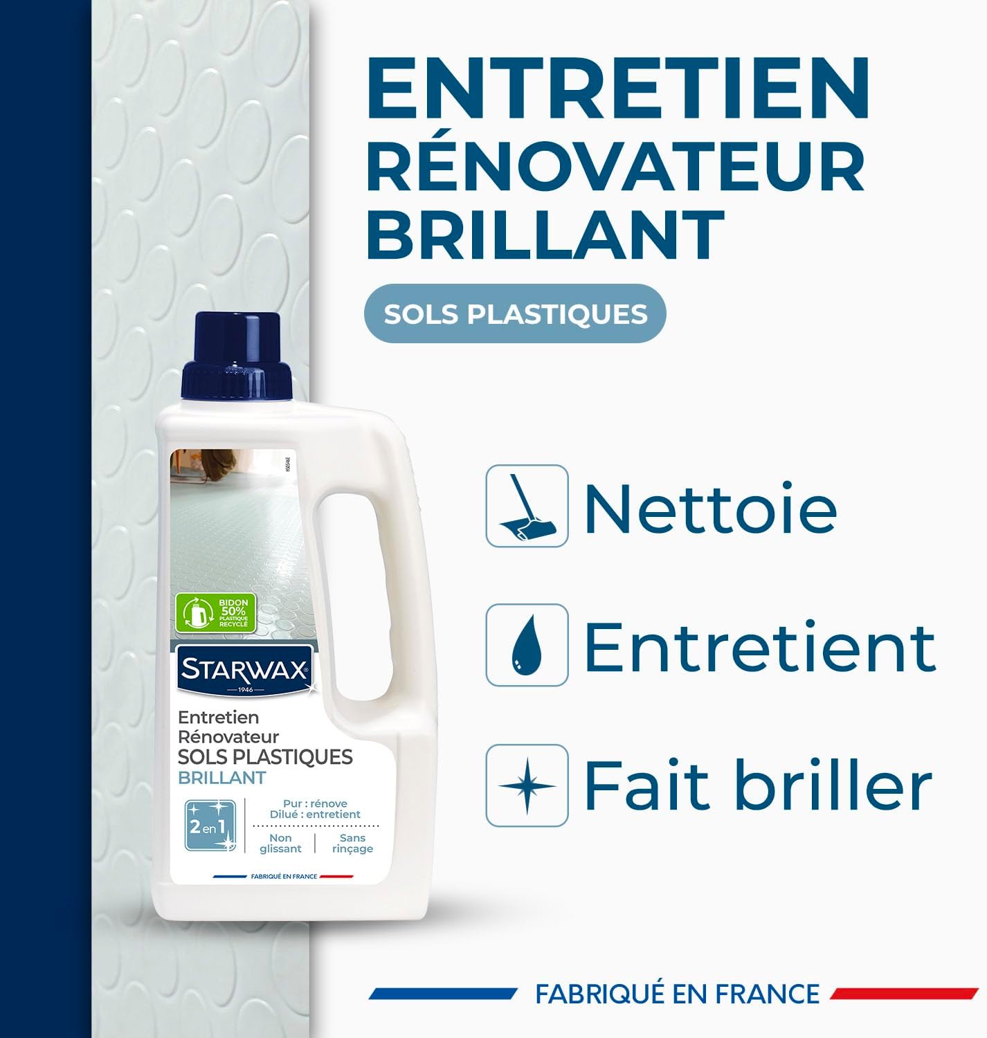 Thumbnail 1 de STARWAX Entretien brillant pour sols PVC – 1 L, 2 en 1, sans rinçage, rendement jusqu'à 750 m²