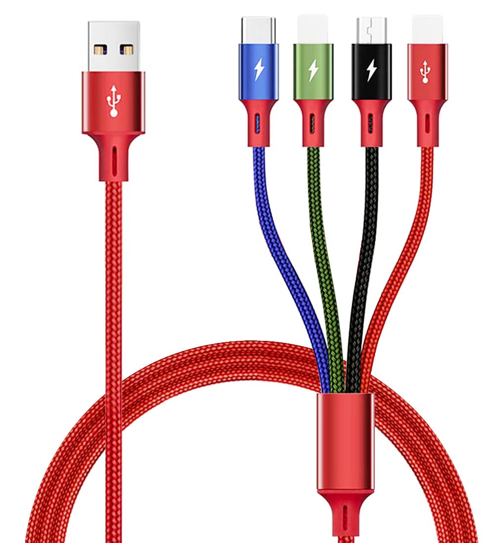 Detalle de Multi Charger Cable 4 in 1 Nylon Braided 1.8m