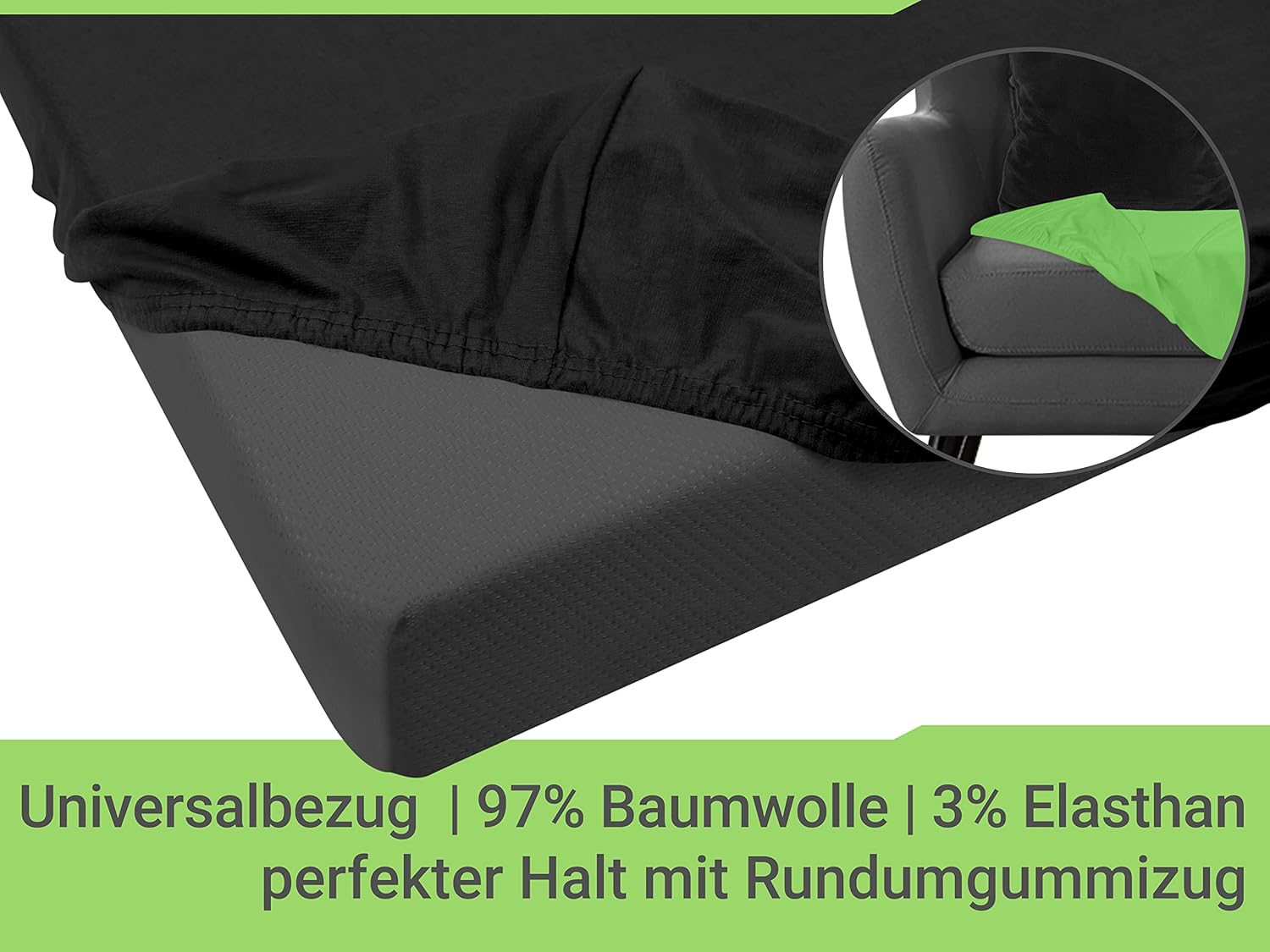 Thumbnail 3 de Emily's Check Housse de couette universelle – noir, 70 x 140 cm