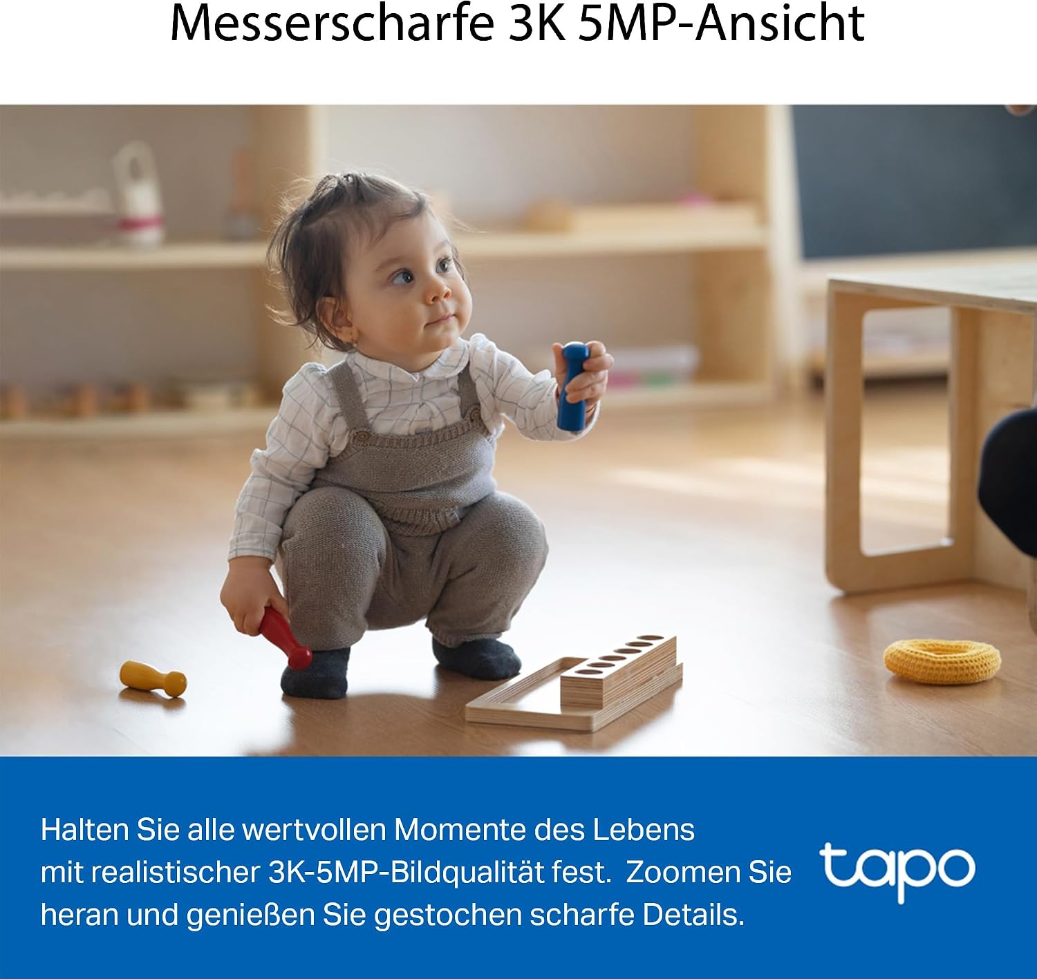 Thumbnail 3 de Tapo C230 3K 5MP Innenüberwachungskamera – 360°-Schwenk, KI-Erkennung, Nachtsicht & Zwei-Wege-Audio