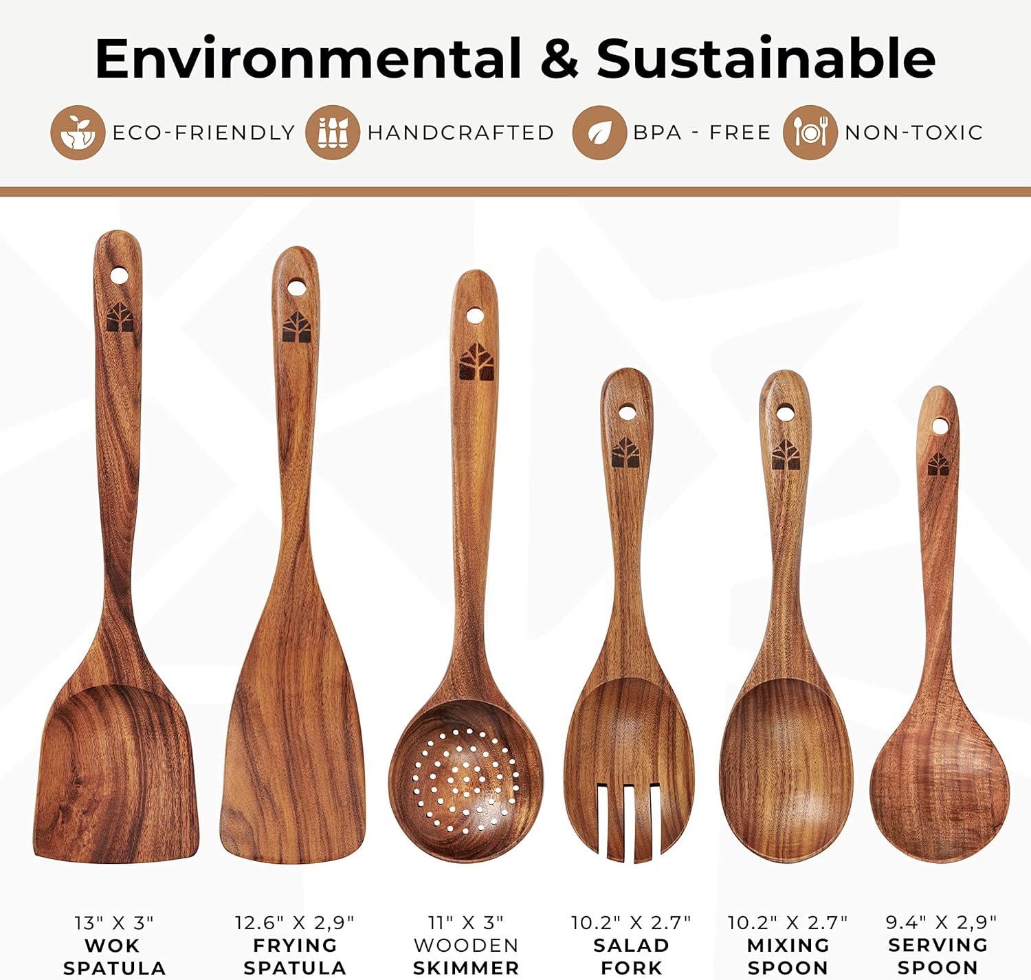 Thumbnail 3 de Wooden Spoons 6-Piece Utensil Set 🍴