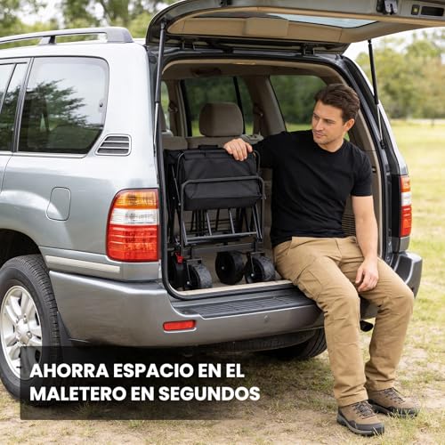 Thumbnail 9 de Palawano Carro Plegable de Transporte 150L: ruedas todo terreno, freno y asa ajustable