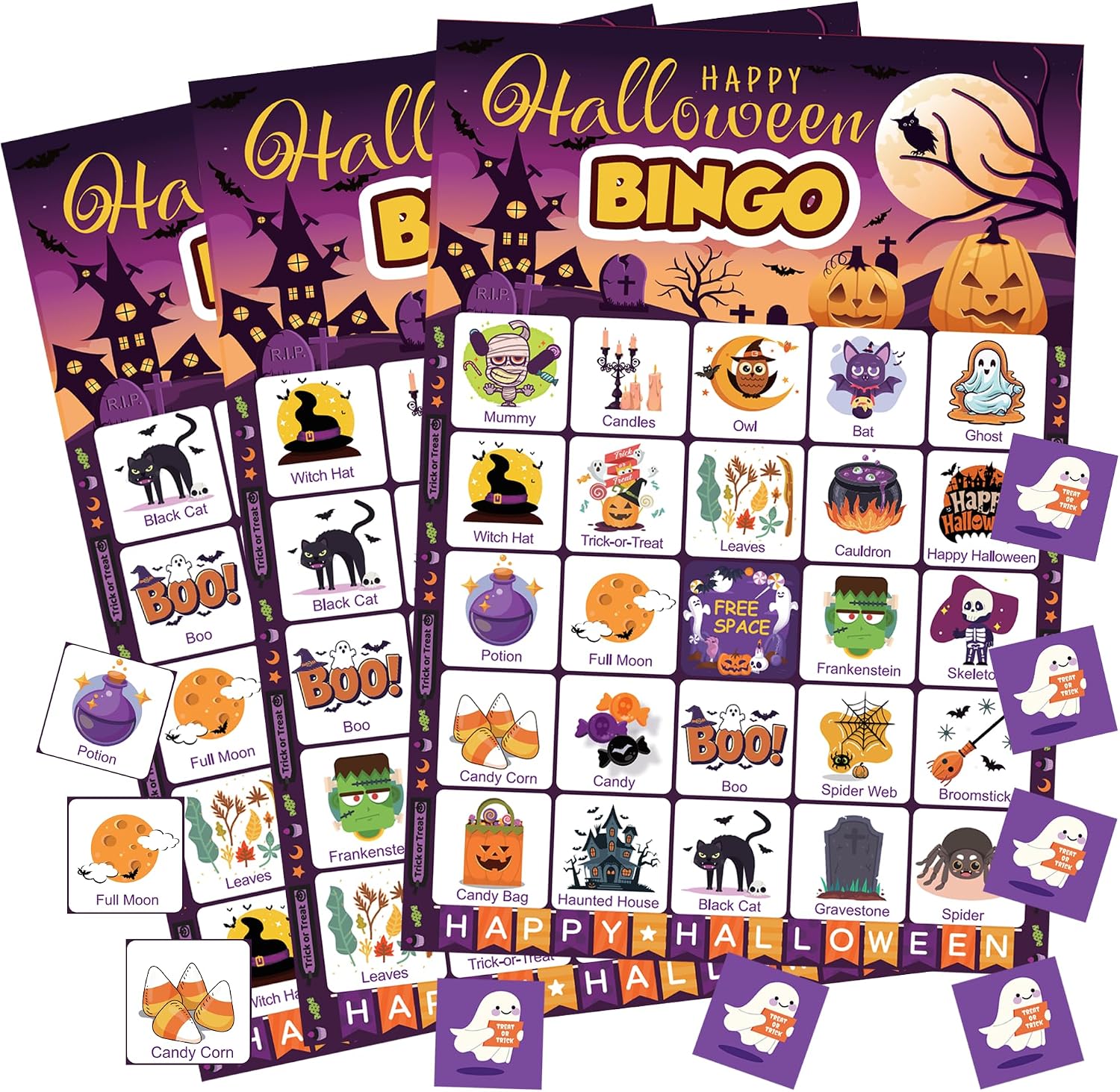 Thumbnail 6 de MDDRUIQI Halloween Bingo Game for 24 Players
