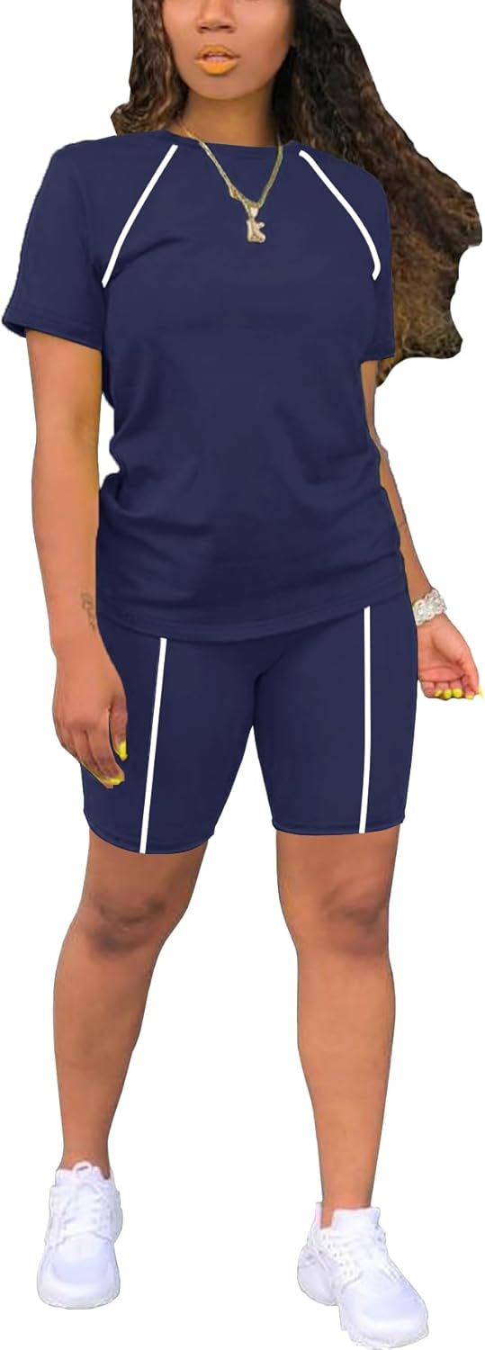 Detalle de STOLKISS Women 2-Piece Short Sets: Classic Striped Summer Comfort