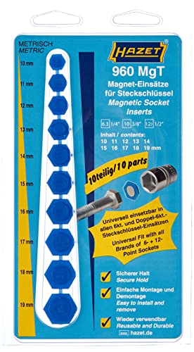 Detalle de Hazet 960MGT Insert magnétique pour douilles/profil à 6 pans extérieurs – Jeu de 10