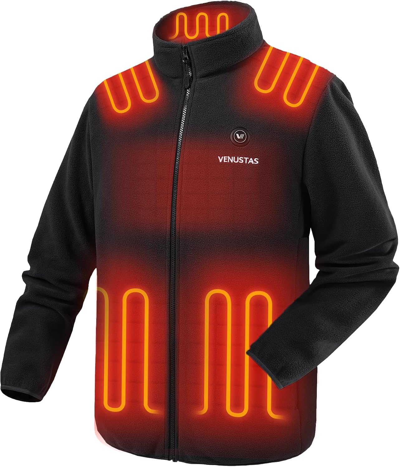 Detalle de Venustas Venustas-6000 Men's Heated Fleece Jacket, 6 Zones, Graphene Lining