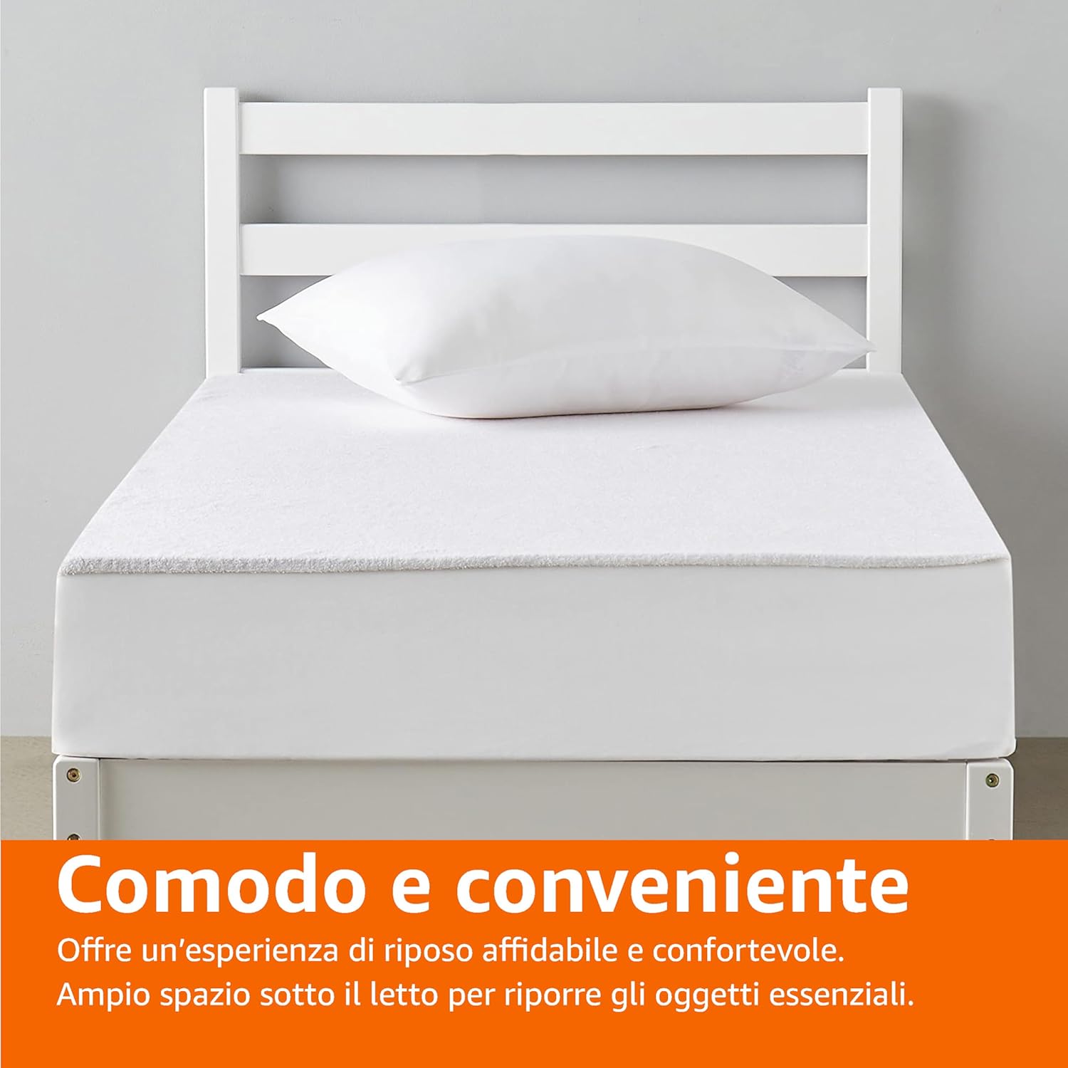 Thumbnail 6 de Amazon Basics Struttura per letto in pino massiccio 90x190 cm - bianco, montaggio semplice