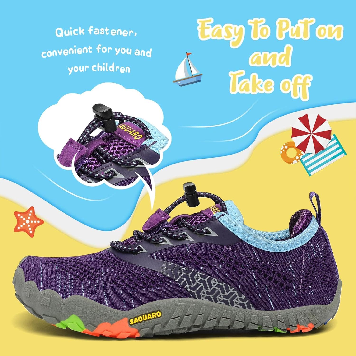 Thumbnail 2 de SAGUARO Chaussures de Trail pour Enfants Filles – Confort léger, traction et respirabilité