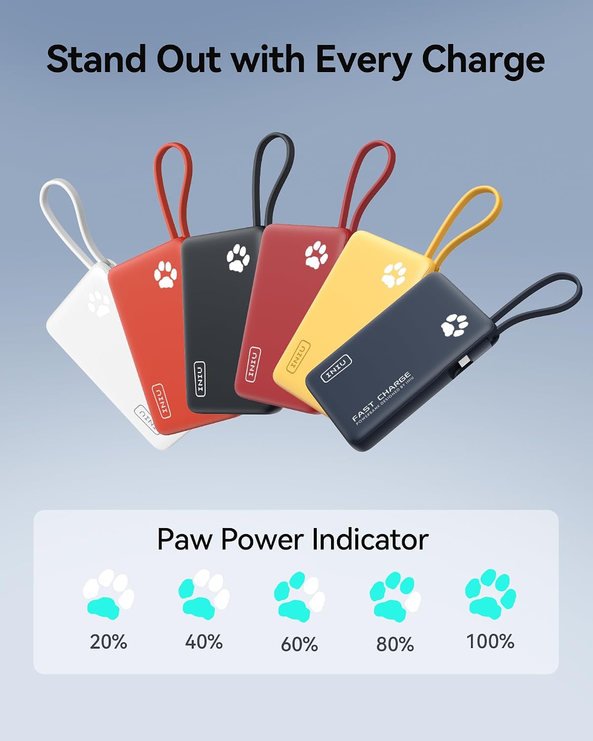 Detalle 1 de INIU Power Bank sottile 10000mAh 20W