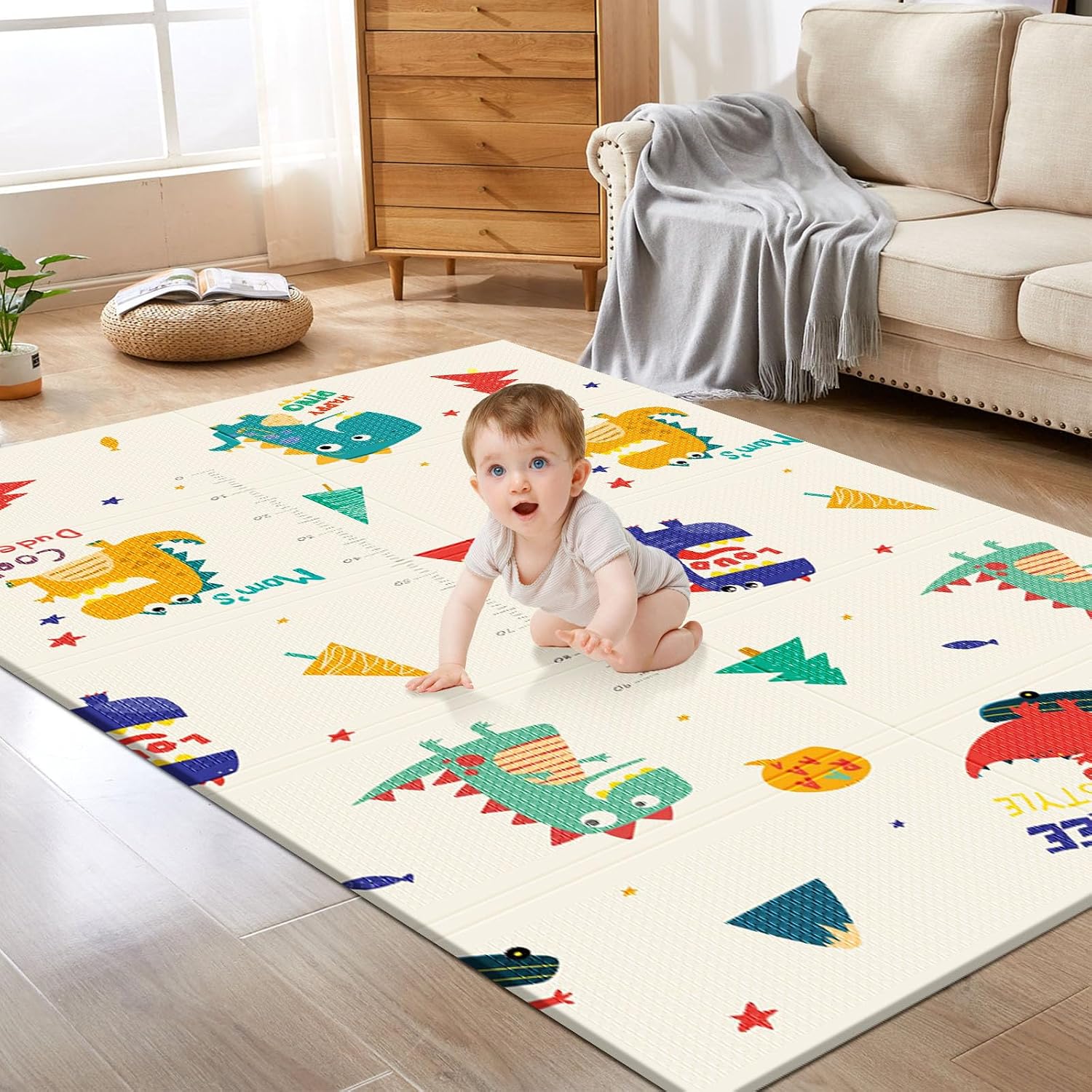 XVISHX PPD-1 Baby Foam Play Mat, 0.4-Inch, Waterproof and Reversible