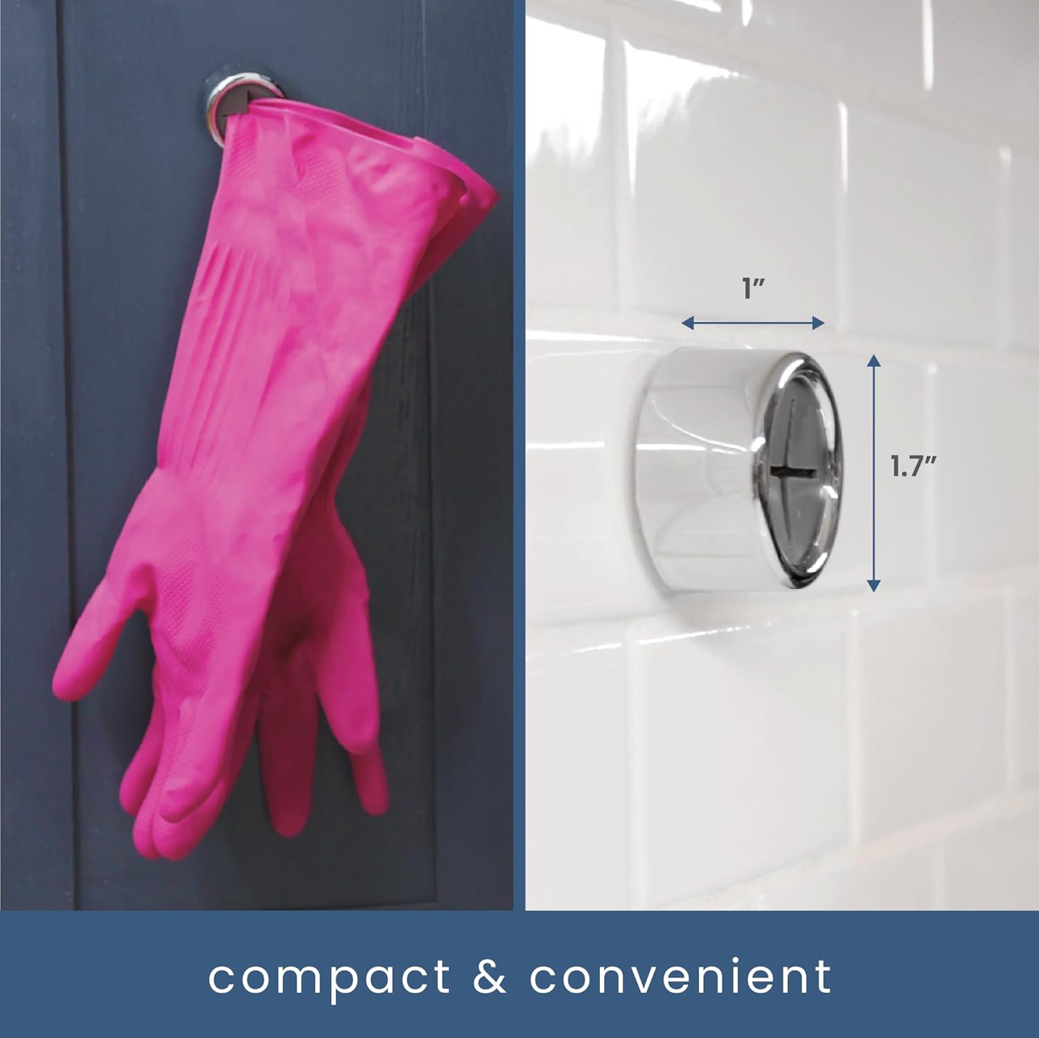 Thumbnail 5 de S&T INC Round Adhesive Push Towel Hooks (Grey) — 4-Pack for Kitchen, Hand, and Dish Towels