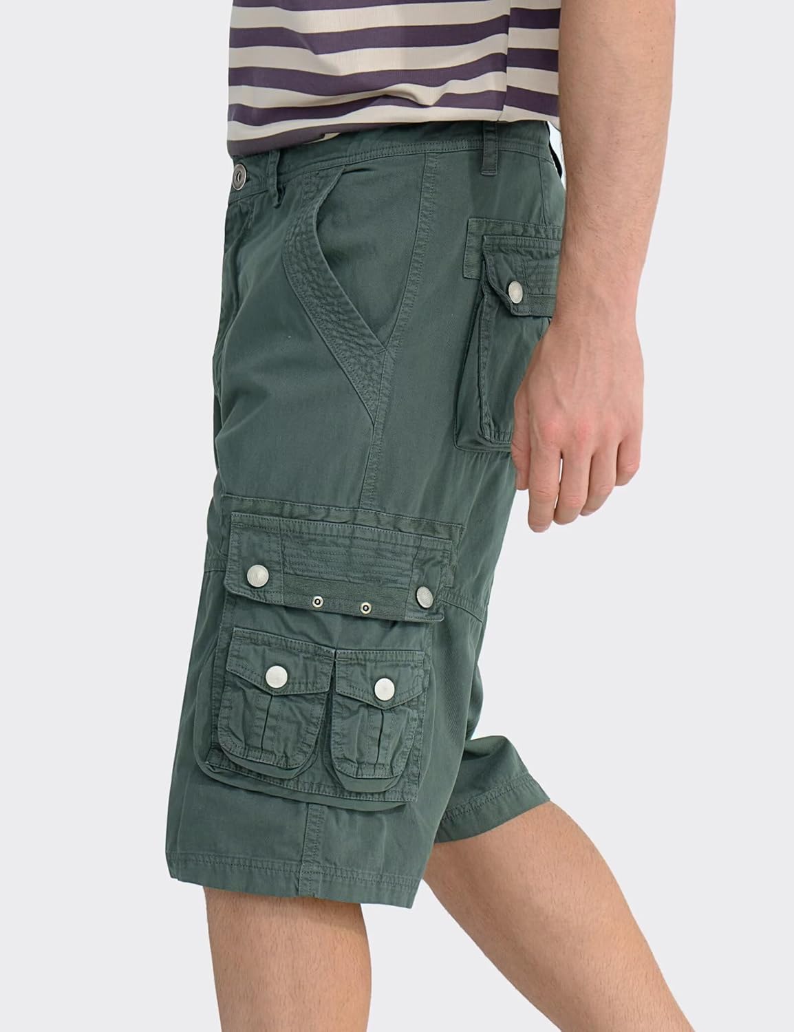 Detalle de BEST SOUTH Men's Capri Long Twill Cargo Shorts: Practical, Comfortable, And Ready For Outdoor Days