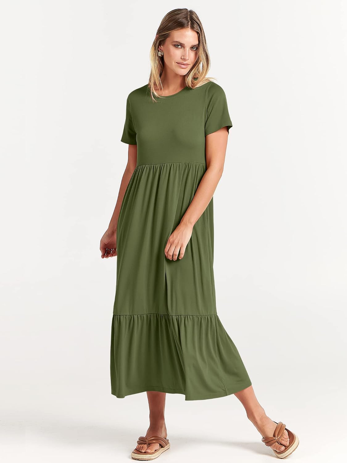 Thumbnail 6 de ANRABESS Women’s 2026 Summer Casual Maxi Dress – Tiered, Flowy A-line with Pockets