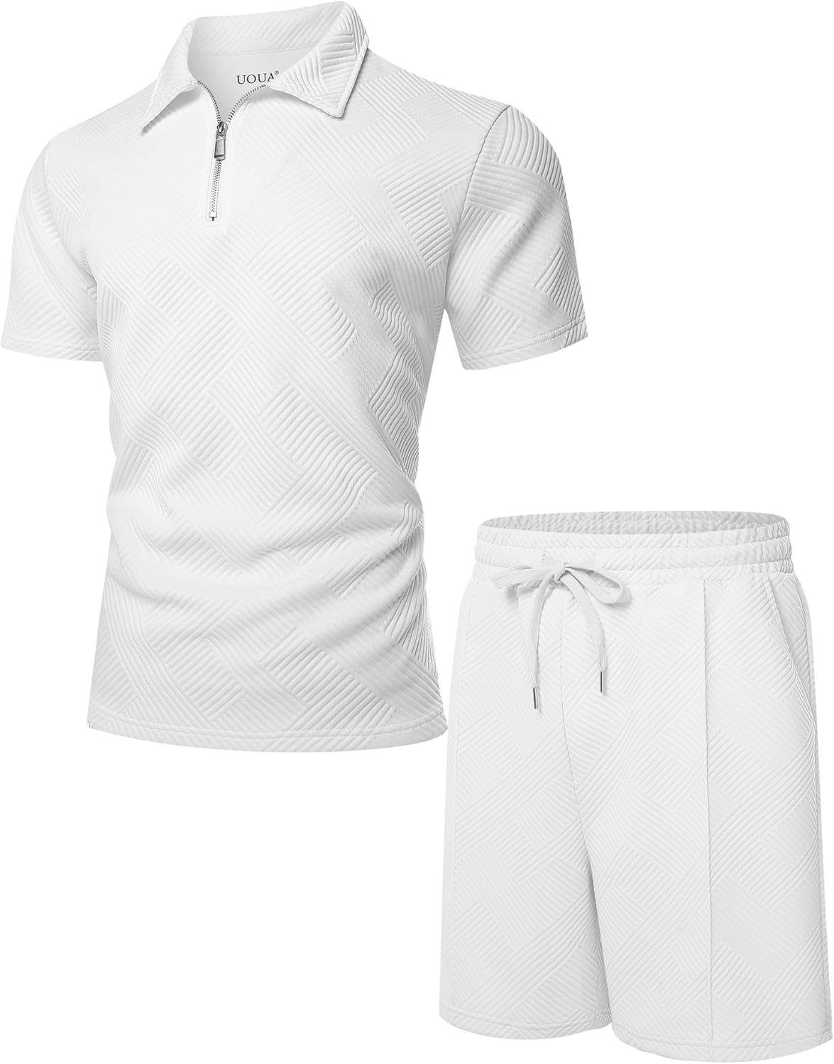 Thumbnail 5 de UOUA Men's Summer Track Suits 2-Piece Short Sets with 1/4 Zip Polo – Loungewear to Go