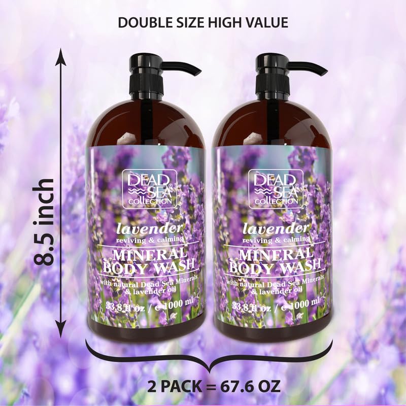 Thumbnail 1 de Dead Sea Collection Lavender Body Wash: Pure Dead Sea Minerals + Lavender Oil (Pack of 2, 67.6 fl oz)