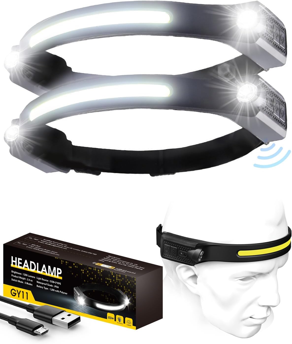 Detalle de LED Head Torch Rechargeable 1200LM